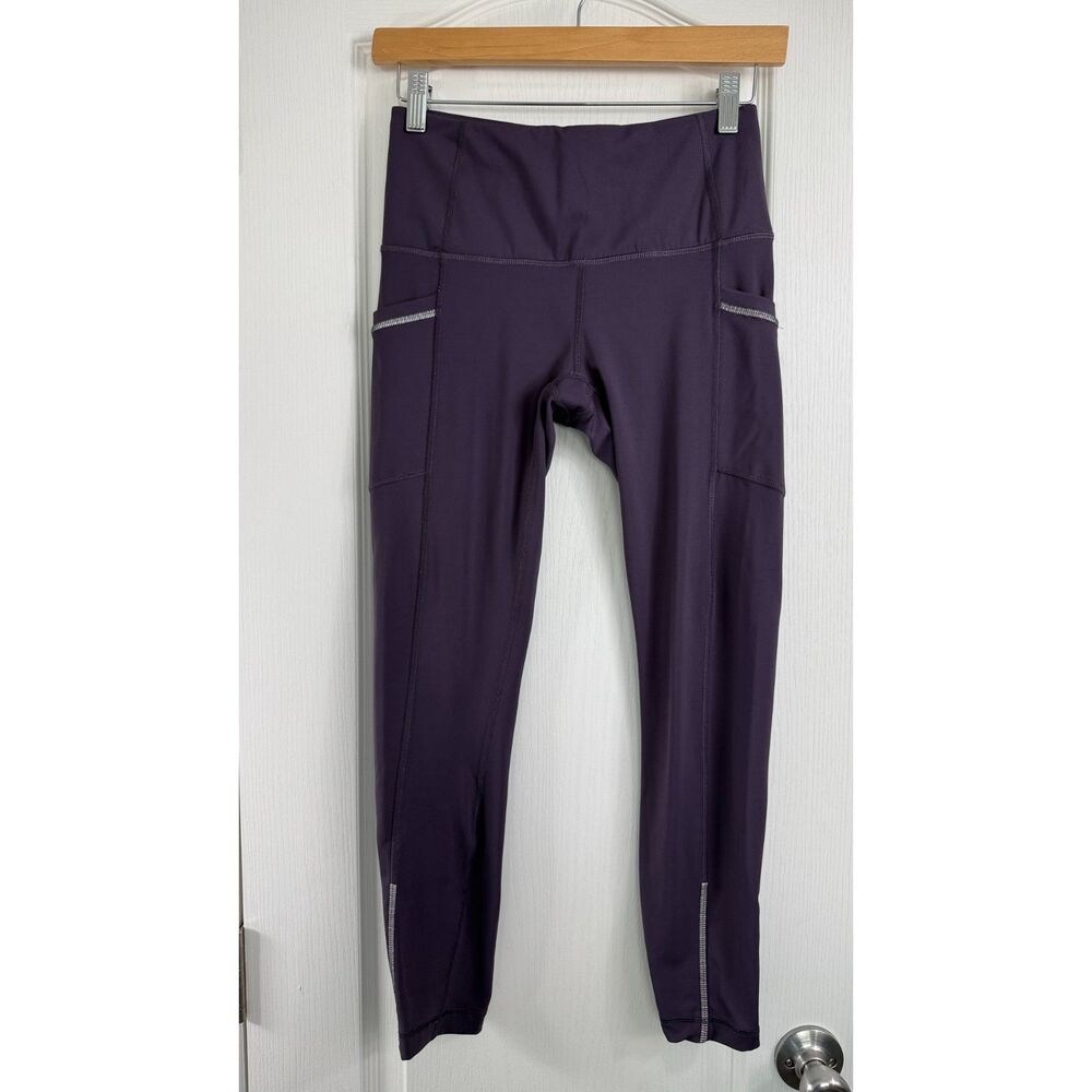 90 Degree by Reflex Women's Purple Activewear Leggings Pockets Size S Small